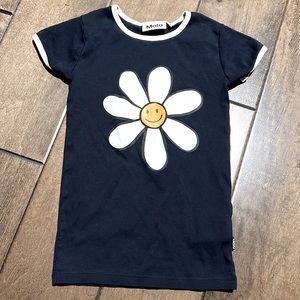 EUC Molo navy flower tee size 9-10